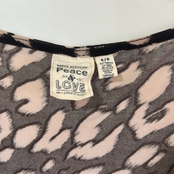 URBAN BEHAVIOUR PIECE &LOVE ANIMAL PRINT DOUBLE BREAST BELTED S/S MINI SIZE S - Picture 6 of 10